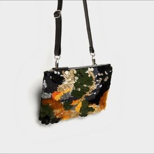 ZARA SEQUINED 2 in 1 BELT BAG